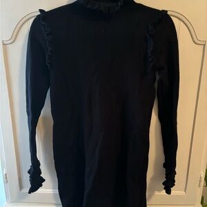 Black Ruffled Long Sleeve Dress